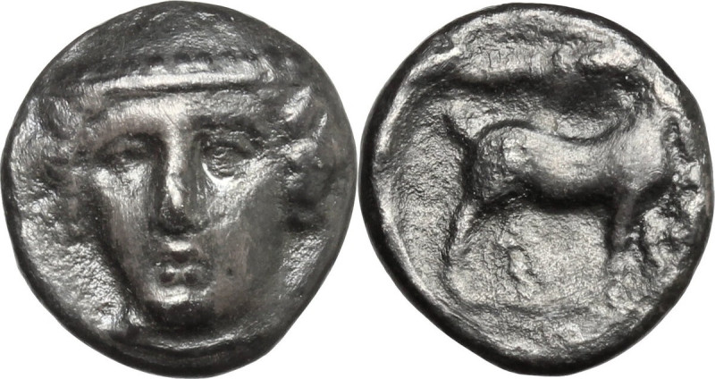 Continental Greece. Thrace, Ainos. AR Tetrobol, 380-300 BC. Obv. Head of Hermes ...