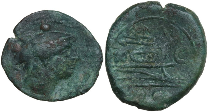 L. Cornelius Lentulus. AE Sextans, uncertain mint in Sardinia, 211 BC. Obv. Head...