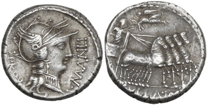 L. Manlius Torquatus. Denarius, mint moving with Sulla, 82 BC. Obv. L·MANLI PRO ...