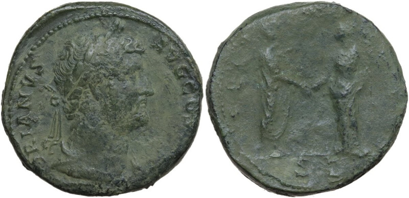 Hadrian (117-138). AE Sestertius, 133-135. Obv. HADRIANVS AVG COS III P P. Bust ...