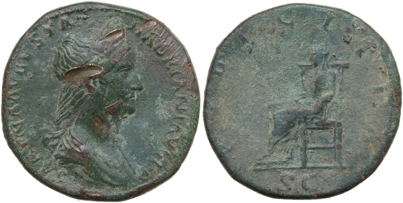 Sabina, wife of Hadrian (died 137 AD). AE Sestertius, 130-133. Obv. SABINA AVGVS...