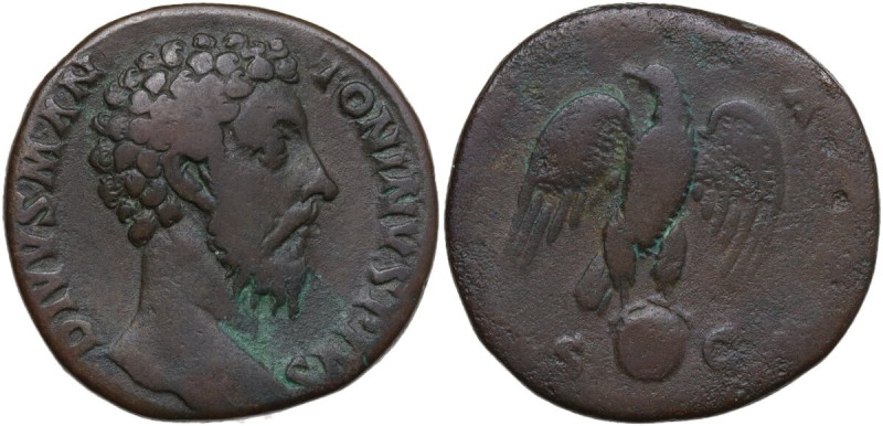 Divus Marcus Aurelius (died 180 AD). AE Sestertius, struck under Commodus, 180 A...