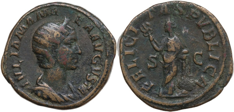 Julia Mamaea, (died 235 AD). AE Sestertius, Rome mint, 222-235. Obv. IVLIA MAMAE...