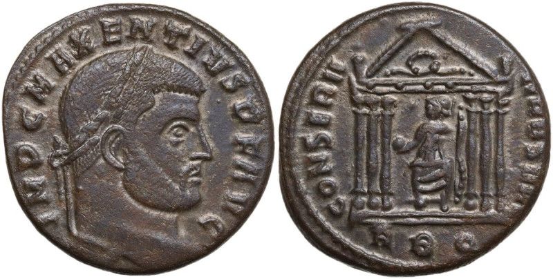 Maxentius (306-312). AE2, Rome mint, 308-310 AD. Obv. IMP C MAXENTIVS P F AVG. H...