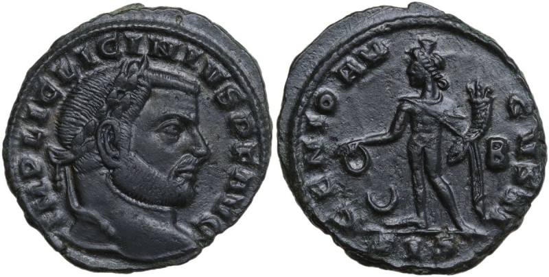 Licinius I (308-324). AE Follis, Siscia mint, 310-311. Obv. Head right, laureate...