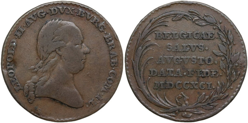 Austria. Leopold II (1790-1792). AE Medal, 1791. Obv. Bust right, laureate. Rev....