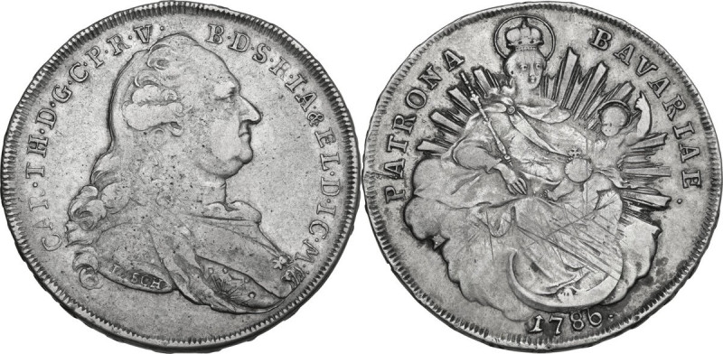 Germany. Bayern. Karl Theodor (1777-1799). AR Taler, 1786. KM 563.3. AR. 27.91 g...