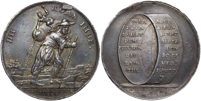 Polonia, Slesia-Breslavia. Medal 1694 on the increase in price, so-called 'Corn ...