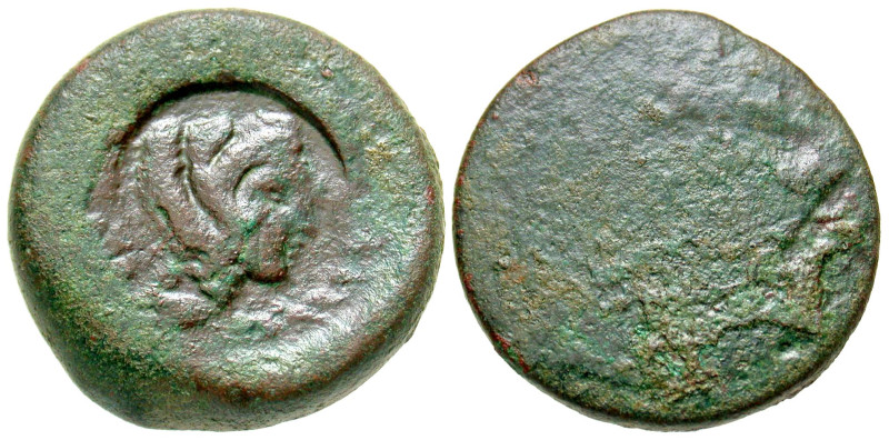 "Sicily, Akragas. Ca. 405-392 B.C. AE tetras (27.2 mm, 21.18 g). C/m: head of He...
