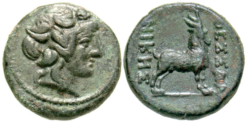 "Macedon, Thessalonica. Ca. 187-131 B.C. AE dichalkon (17.9 mm, 5.64 g, 1 h). He...