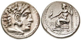 "Macedonian Kingdom. Alexander III the Great. 336-323 B.C. AR drachm (16.4 mm, 4.23 g, 1 h). Struck under Philoxenos. Miletos mint, struck ca. 325-323...
