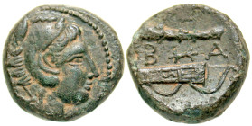 "Macedonian Kingdom. Time of Alexander III - Kassander. Ca. 325-310 B.C. AE unit (16.1 mm, 5.83 g, 3 h). Uncertain Macedonian mint. Head of Herakles r...