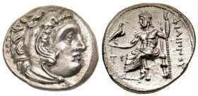 "Macedonian Kingdom. Philip III Arrhidaios. 323-317 B.C. AR drachm (17.9 mm, 4.21 g, 1 h). Struck under Menander or Kleitos, in the name and types of ...
