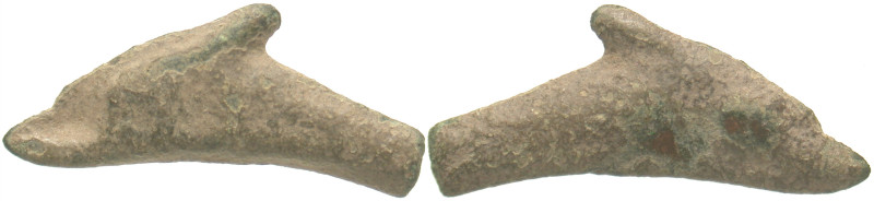 "Skythia, Olbia. Ca. 525-350 B.C. AE cast dolphin (23.3 mm, 1.71 g). Anokhin 154...