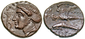 "Paphlagonia, Sinope. Ca.. 350/30-300 B.C. AR drachm (19.3 mm, 5.74 g, 5 h). Agreos, magistrate. Head of nymph left, hair in sakkos; aphlaston to left...