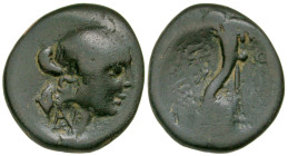 "Cilicia, Soloi-Pompeiopolis. Ca. 100-30 B.C. AE 21 (20.6 mm, 4.24 g, 12 h). Diademed head of Artemis right; c/m: monogram within circular incuse / ΣO...