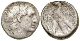 "Ptolemaic Kingdom. Ptolemy XII Neos Dionysos (Auletes). 80-58 B.C. AR tetradrachm (23.4 mm, 12.78 g, 12 h). Alexandria, RY 19 (63/2 B.C.) Diademed he...