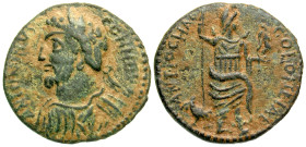 "Pisidia, Antiochia. Commodus. A.D. 177-192. AE 22 (21.6 mm, 4.88 g, 7 h). ANTONINVS COMMODVS, laureate, draped, and cuirassed bust left, seen from be...