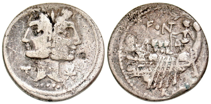 "C. Fonteius. 114-113 B.C. AR denarius (19.5 mm, 3.37 g, 3 h). Rome mint, Struck...