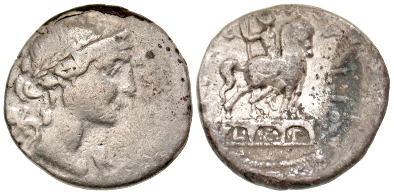 "Mn. Aemilius M.f. Lepidus. 114-113 B.C. AR denarius (18.7 mm, 3.81 g, 6 h). Rom...