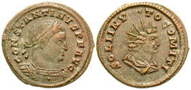 "Constantine I. A.D. 307/10-337. BI follis (23.1 mm, 4.31 g, 6 h). Trier mint, Struck A.D. 310-313. CONSTANTINVS P F AVG, laureate and cuirassed bust ...