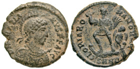 "Gratian. A.D. 367-383. AE 22 (AE-2) (22.3 mm, 5.38 g, 12 h). Heraclea mint, Struck A.D. 383. D N GRATIA-NVS P F AVG, bust of Gratian right, wearing c...
