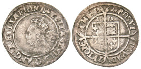 "England. Elizabeth I. 1558-1603. AR sixpence (26.5 mm, 2.81 g, 12 h). 4rd issue. London mint, struck 1567. Im: Coronet. Crowned bust left; rose behin...
