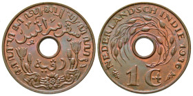 "Netherlands East Indies. One cent. 1936. KM 317. UNC. "