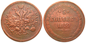 "Russia. Alexander II. 1855-1881. 5 kopek (36.7 mm, 25.88 g, 6 h). 1859 EM. Bit 304. VF, cleaned. "
