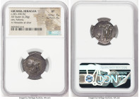 LUCANIA. Heraclea. Ca. 281-250 BC. AR stater (22mm, 6.28 gm, 7h). NGC XF 4/5 - 4/5. ͰΗPΑΚΛΗΙΩΝ, head of Athena right, wearing Corinthian helmet pushed...
