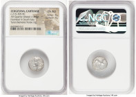 ZEUGITANA. Carthage. Hannibal in South Italy. Ca. 215-205 BC. AR quarter-shekel (14mm, 1.84 gm, 1h). NGC Choice AU 4/5 - 4/5. Campanian mint under Han...