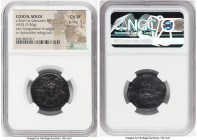 CILICIA. Soloi. Ca. 2nd-1st centuries BC. AE (25mm, 9.30 gm, 12h). NGC Choice VF 5/5 - 3/5. Aegis splayed out, winged gorgoneion head at center, turne...