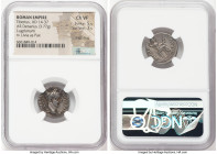 Tiberius (AD 14-37). AR denarius (18mm, 3.77 gm, 4h). NGC Choice VF 5/5 - 3/5, edge filing. Lugdunum, ca. AD 15-18. TI CAESAR DIVI-AVG F AVGVSTVS, lau...