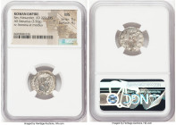 Severus Alexander, as Augustus (AD 222-235). AR denarius (18mm, 3.56 gm, 6h). NGC MS 5/5 - 4/5. Rome, AD 224. IMP C M AVR SEV-ALEXAND AVG, laureate, d...