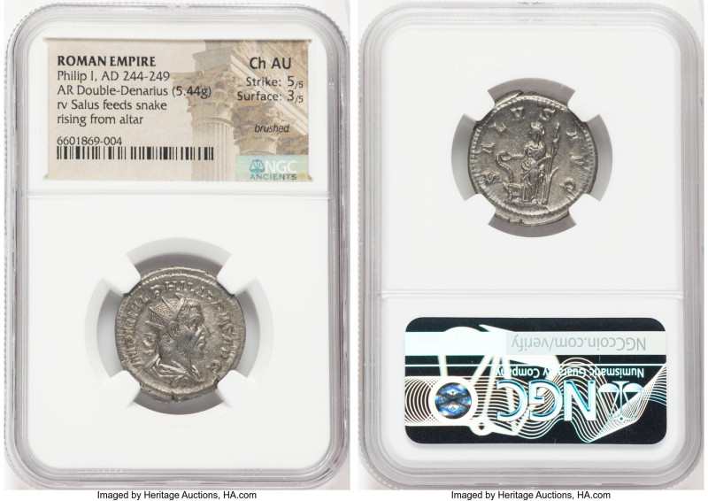 Philip I (AD 244-249). AR antoninianus (24mm, 5.44 gm, 7h). NGC Choice AU 5/5 - ...