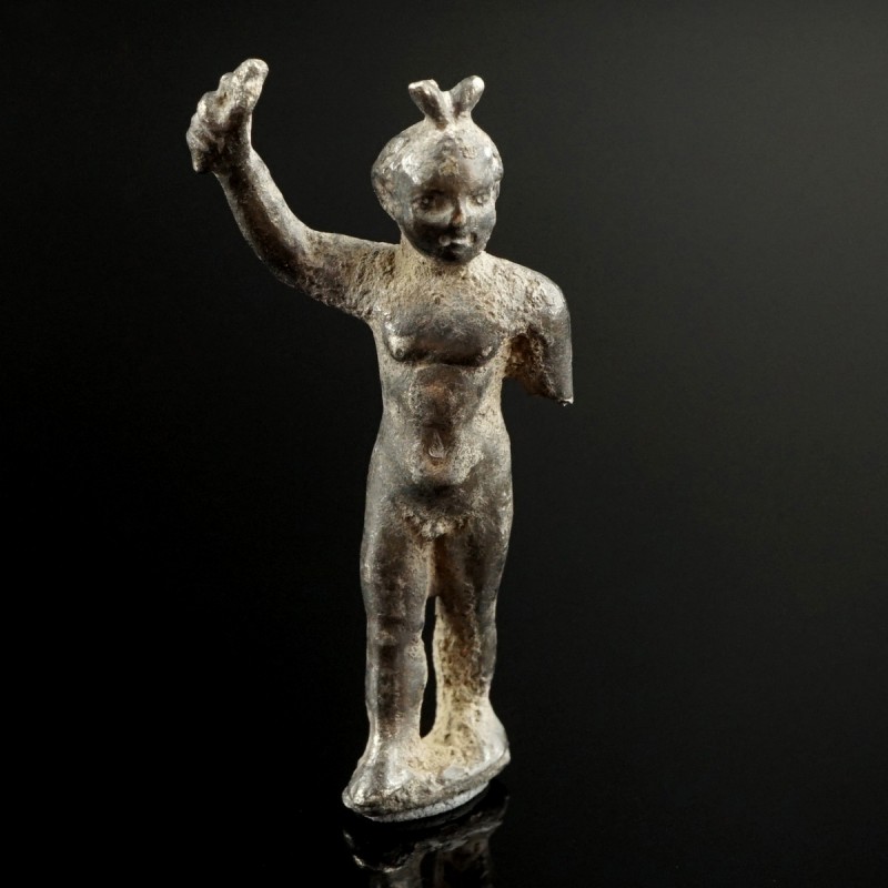 Roman Eros Statuette
1st-3rd century CE
Silver, 40 mm, 10,06 g
Massive cast s...