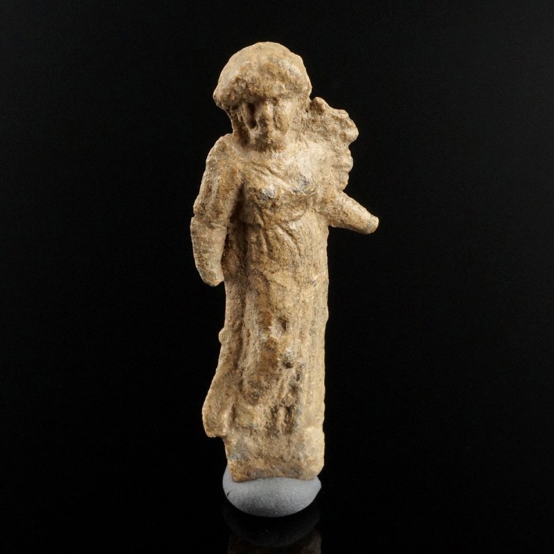 Roman Lead Statuette
1st-3rd century CE
Lead, 42 mm
Cast female goddess or fe...