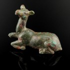 Roman Deer Statuette
1st-3rd century CE
Bronze, 40 mm
Massive cast. Good proportions.
Very fine condition. Part of the right foreleg is missing.
...