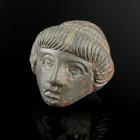 Roman Female Head
1st-3rd century CE
Bronze, 24 mm
Expressional young face.
Excellent condition.
Ex. Coll. E.K., acquired at the european art mar...