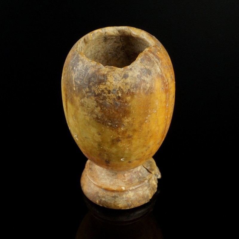 Roman/Byzantine Bone Cup
2nd-10th century CE
Bone, 46 mm
Lathed Bone.
Fine c...