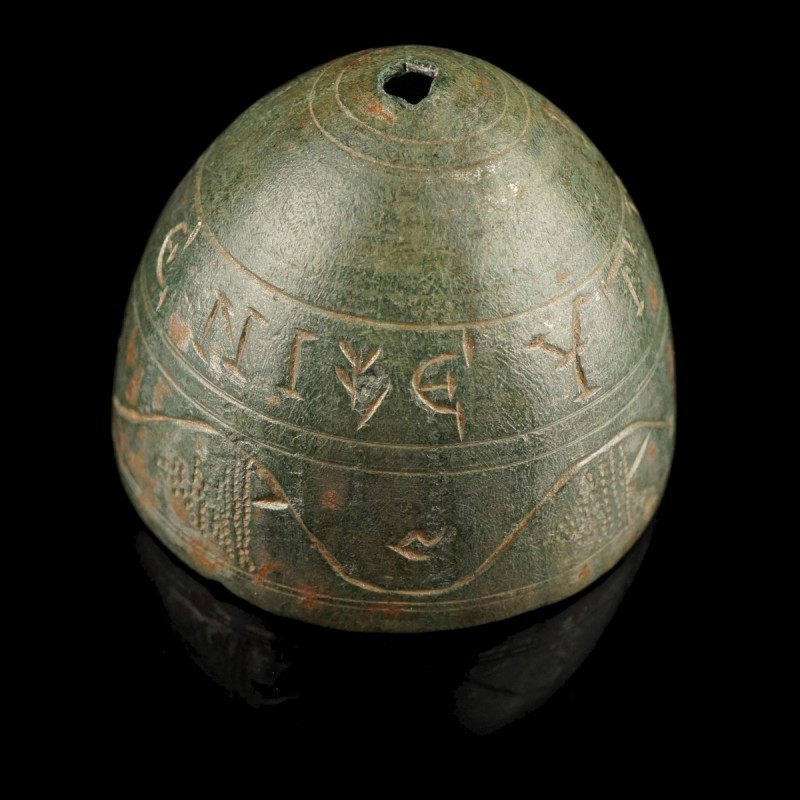 Byzantine Bell
8th-12th century CE
Bronze, 30 mm diameter
Well-preserved bell...