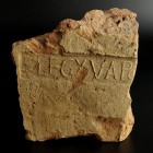 Roman Legion Brick Fragment
2nd-3rd century CE
Clay, 17 cm
Tegula fragment with a stamp of the Legio XV.
Fine condition.
Ex. Coll. L.K., acquired...