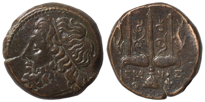 SICILY. Syracuse. Hieron II, 275-215 BC. Ae (bronze, 6.40 g, 18 mm). Diademed he...