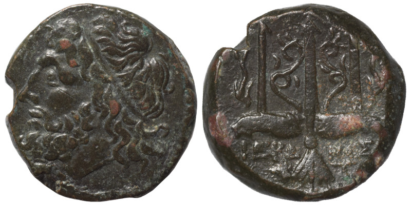 SICILY. Syracuse. Hieron II, 275-215 BC. Ae (bronze, 6.25 g, 19 mm). Diademed he...