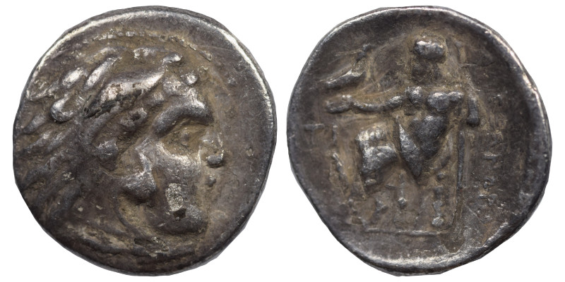 KINGS OF MACEDON. Alexander III the Great, 336-323 BC. AR Drachm (silver, 3.75 g...