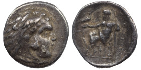 KINGS OF MACEDON. Alexander III the Great, 336-323 BC. AR Drachm (silver, 3.75 g, 17 mm). Nearly very fine.
