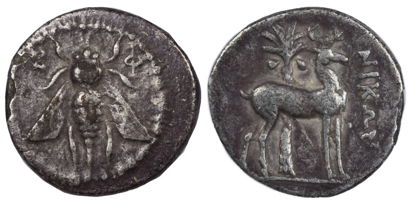 IONIA. Ephesos, cca 202-133 BC. Drachm (silver, 3.42 g, 18 mm), magistrate Nikon...