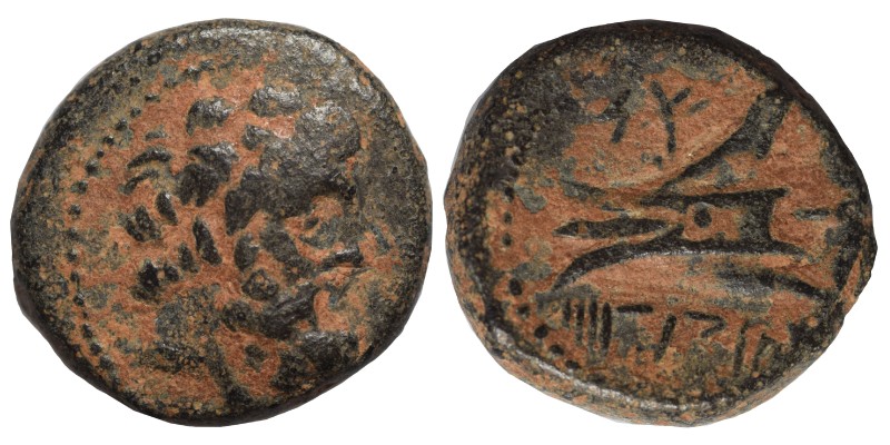PHOENICIA. Arados, circa 137-51 BC. Ae (bronze, 3.74 g, 15 mm). Laureate head of...