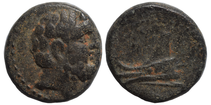 PHOENICIA. Arados, circa 137-51 BC. Ae (bronze, 3.53 g, 15 mm). Laureate head of...