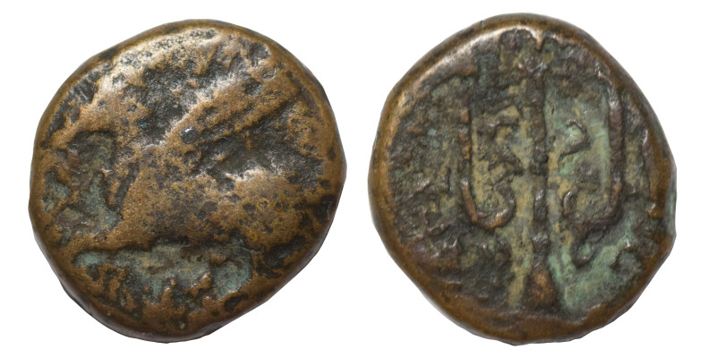 CORINTHIA. Corinth. 4th-3rd centuries BC. Ae (bronze, 1.29 g, 11 mm). Pegasos fl...